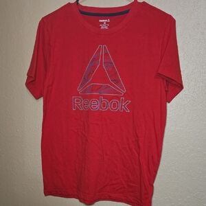 Reebok Red Short-Sleeve Graphic Tee with Outline Logo